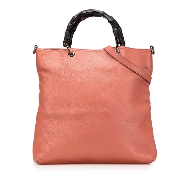 Pre-owned Gucci Leather Bamboo Satchel Pink
