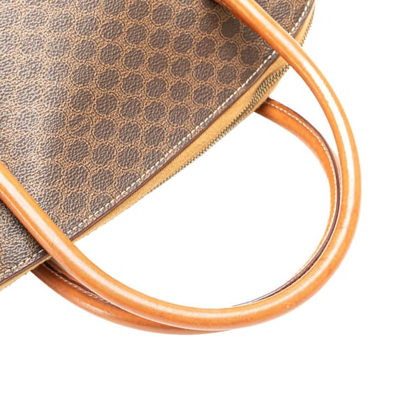 Pre-owned Celine Large Macadam Coated Canvas Dome Satchel Brown