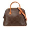 Miniatyrbild 1 av 10: Pre-owned Celine Large Macadam Coated Canvas Dome Satchel Brown