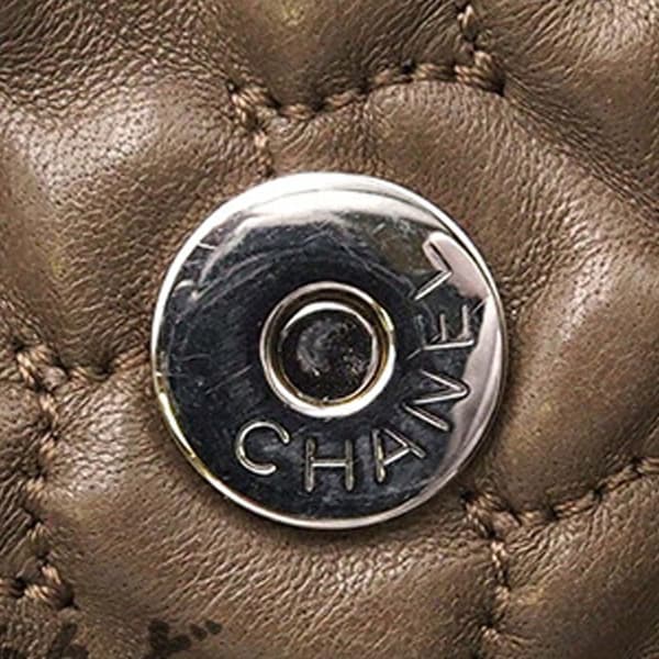 Pre-owned Chanel Wrinkled Lambskin Hidden Chain Flap Brown