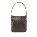 Miniatyrbilde 1 av 10: Pre-owned Louis Vuitton LOUIS VUITTON Looping GM Shoulder Bag M51145 Monogram PVC coated canvas leather Brown Used Women