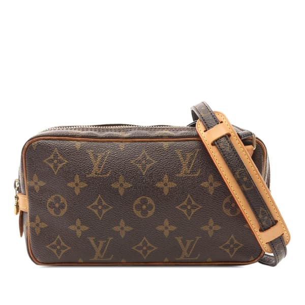 Pre-owned Louis Vuitton LOUIS VUITTON MarlyBandouliereMonogram Shoulder Bag M51828 PVC coated canvas leather Brown Used Women