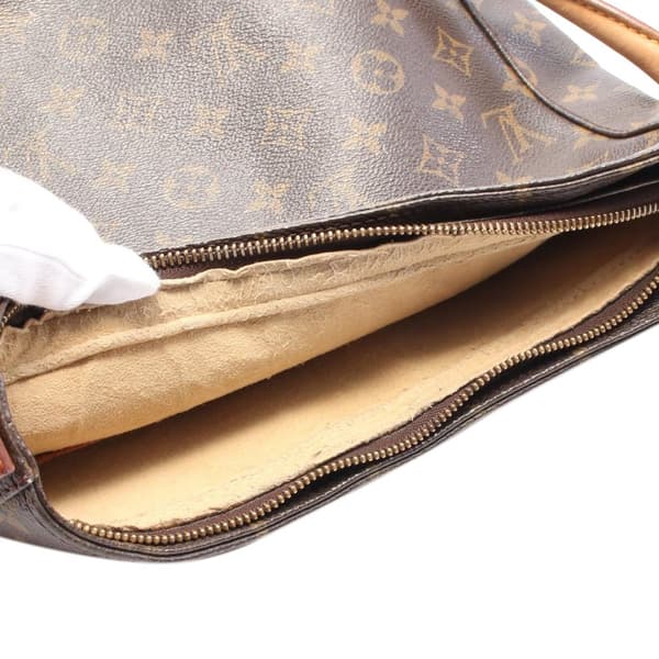 Pre-owned Louis Vuitton LOUIS VUITTON Looping GM Shoulder Bag M51145 Monogram PVC coated canvas leather Brown Used Women