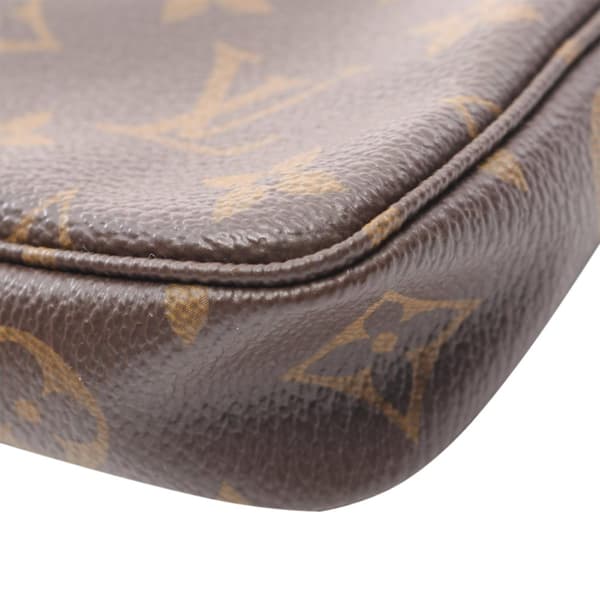 Pre-owned Louis Vuitton LOUIS VUITTON Mini Pochette Accessoires Handbag M58009 Monogram PVC coated canvas leather Brown Used Women