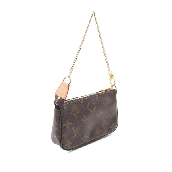 Pre-owned Louis Vuitton LOUIS VUITTON Mini Pochette Accessoires Handbag M58009 Monogram PVC coated canvas leather Brown Used Women