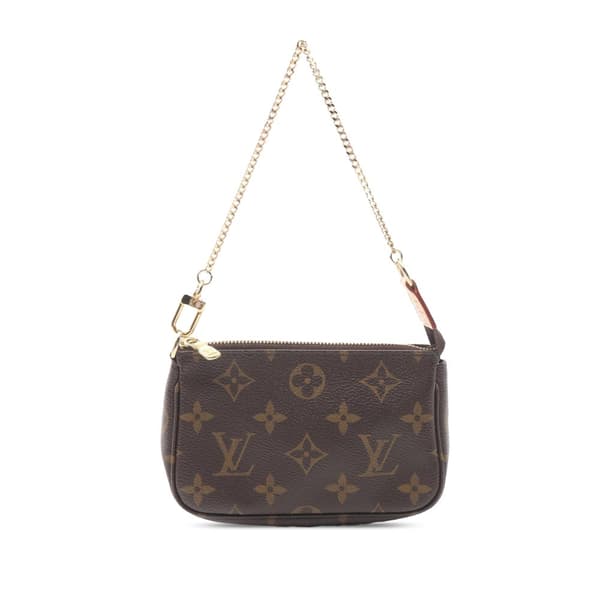 Pre-owned Louis Vuitton LOUIS VUITTON Mini Pochette Accessoires Handbag M58009 Monogram PVC coated canvas leather Brown Used Women