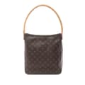 Miniatyrbilde 1 av 10: Pre-owned Louis Vuitton LOUIS VUITTON Looping GM Shoulder Bag M51145 Monogram PVC coated canvas leather Brown Used Women