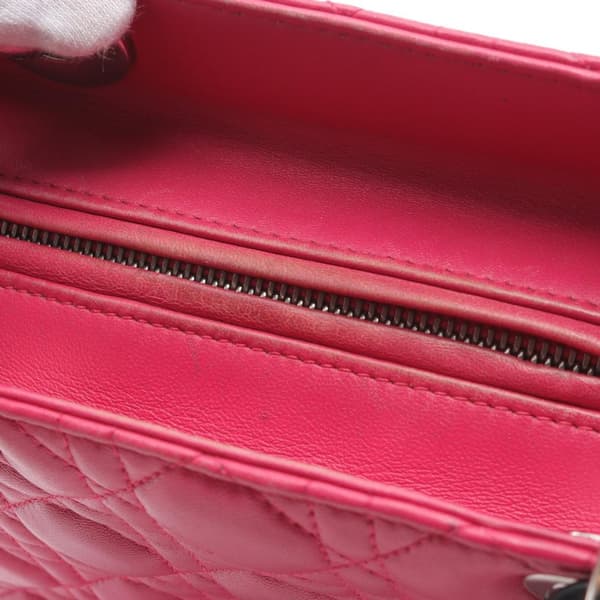 Pre-owned Dior Medium Tricolor Lambskin Cannage Lady Dior Pink