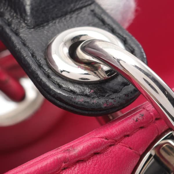 Pre-owned Dior Medium Tricolor Lambskin Cannage Lady Dior Pink