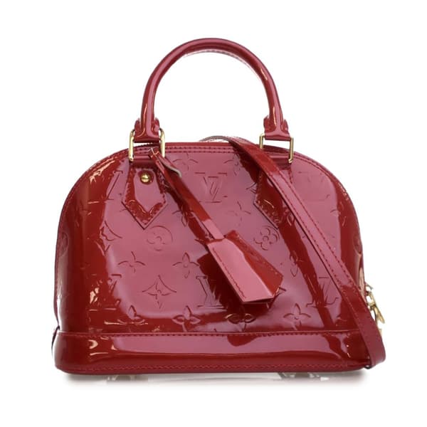 Pre-owned Louis Vuitton Monogram Vernis Alma BB Red