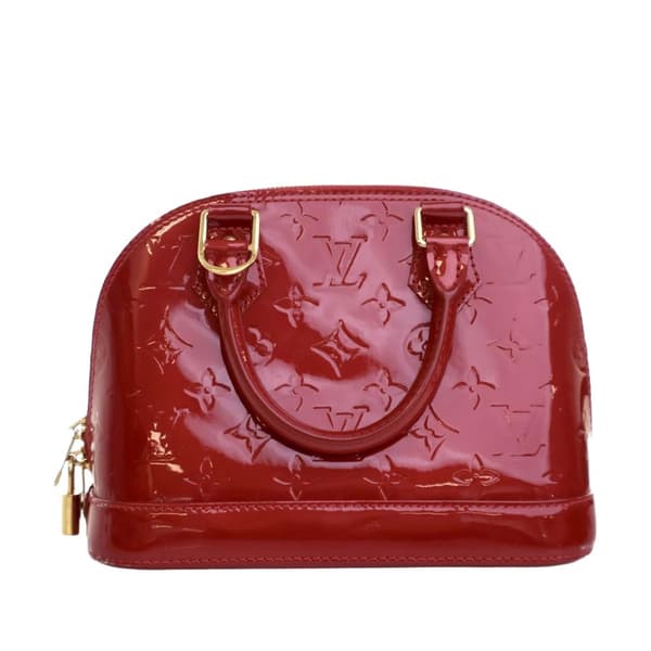 Pre-owned Louis Vuitton Monogram Vernis Alma BB Red