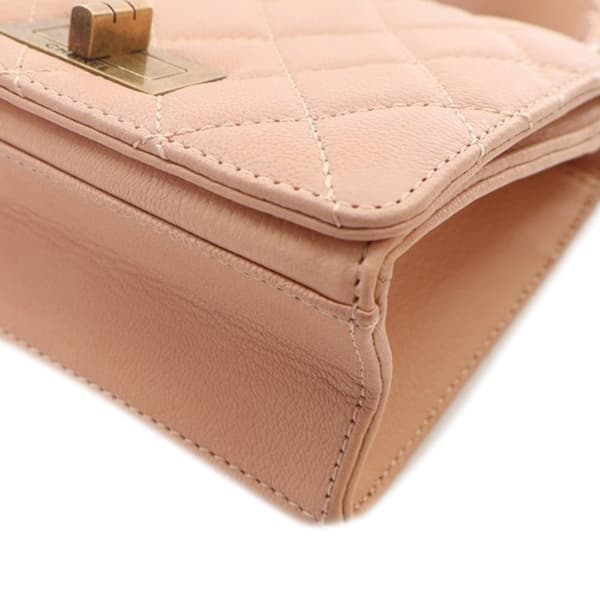 Pre-owned Chanel Small Quilted Goatskin Rita Top Handle Flap Pink