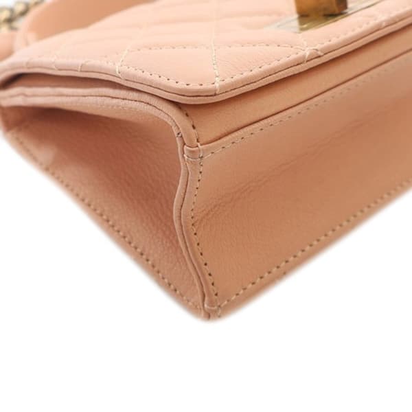 Pre-owned Chanel Small Quilted Goatskin Rita Top Handle Flap Pink