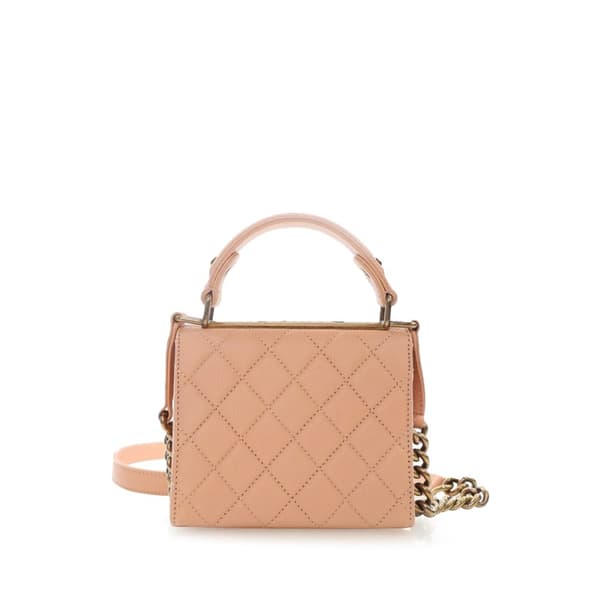 Pre-owned Chanel Small Quilted Goatskin Rita Top Handle Flap Pink
