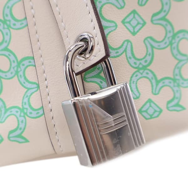 Pre-owned Hermès Swift Lucky Daisy Picotin Lock 14 White