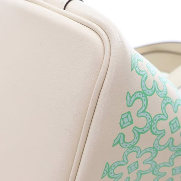 Pre-owned Hermès Swift Lucky Daisy Picotin Lock 14 White