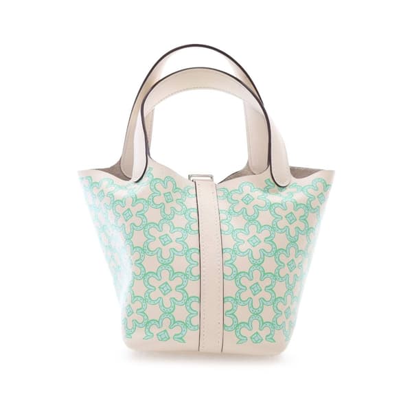 Pre-owned Hermès Swift Lucky Daisy Picotin Lock 14 White