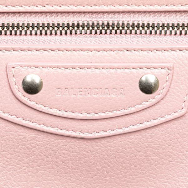 Pre-owned Balenciaga Small Grained Calfskin Motocross Neo Classic City Satchel Pink