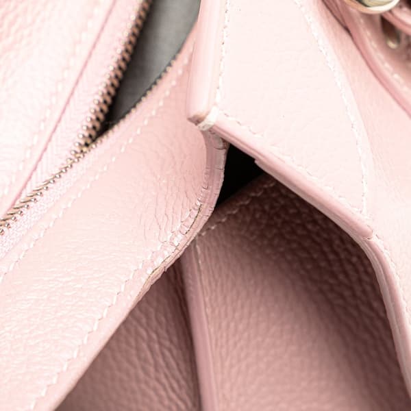 Pre-owned Balenciaga Small Grained Calfskin Motocross Neo Classic City Satchel Pink