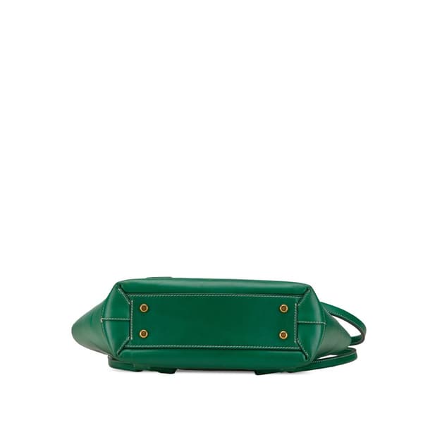 Pre-owned Bottega Veneta Small Calfskin Maxi Intrecciato Arco Satchel Green