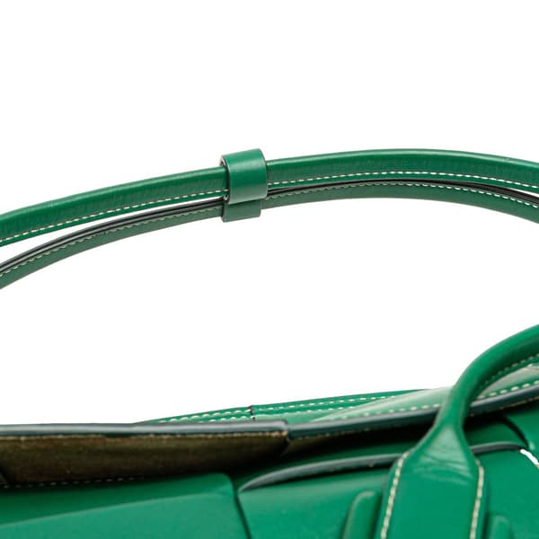 Pre-owned Bottega Veneta Small Calfskin Maxi Intrecciato Arco Satchel Green