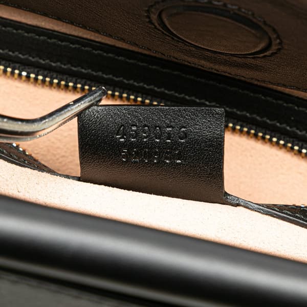 Pre-owned Gucci Small Leather Bamboo Nymphaea Satchel Black