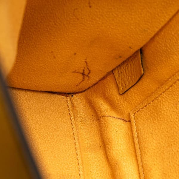 Pre-owned Celine Nano Leather Luggage Tote Yellow