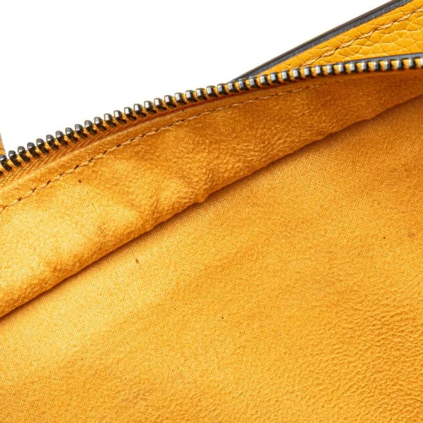 Pre-owned Celine Nano Leather Luggage Tote Yellow