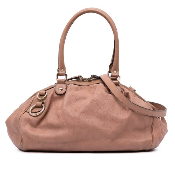 Pre-owned Gucci Guccissima Sukey Satchel Pink