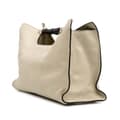 Miniatyrbilde 2 av 10: Pre-owned Gucci Medium Calfskin Bamboo Daily Shopper Satchel White