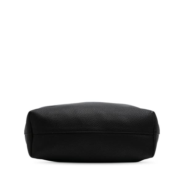 Pre-owned Prada Vitello Daino Open Convertible Tote Black