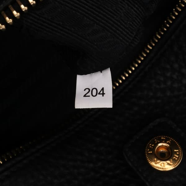Pre-owned Prada Vitello Daino Open Convertible Tote Black