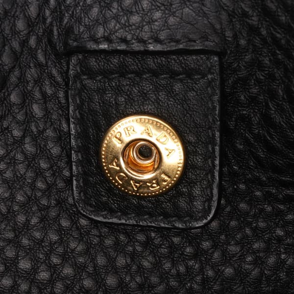 Pre-owned Prada Vitello Daino Open Convertible Tote Black