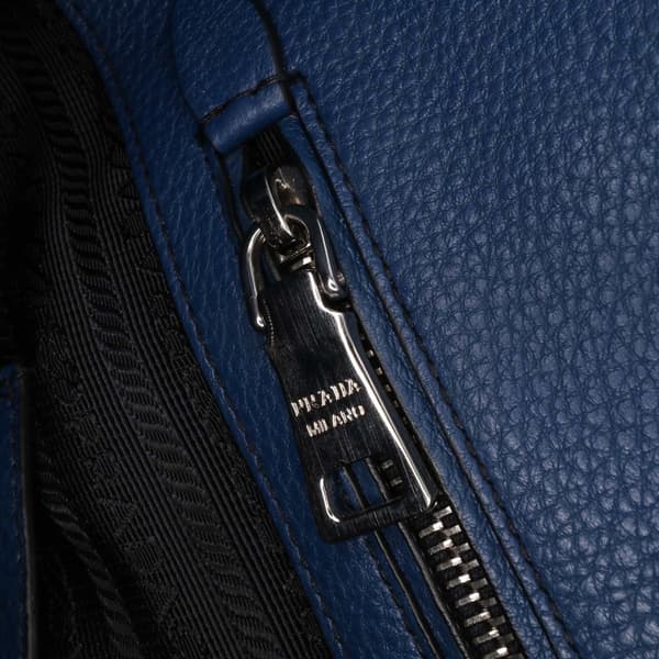 Pre-owned Prada Vitello Phenix Shopping Tote Blue