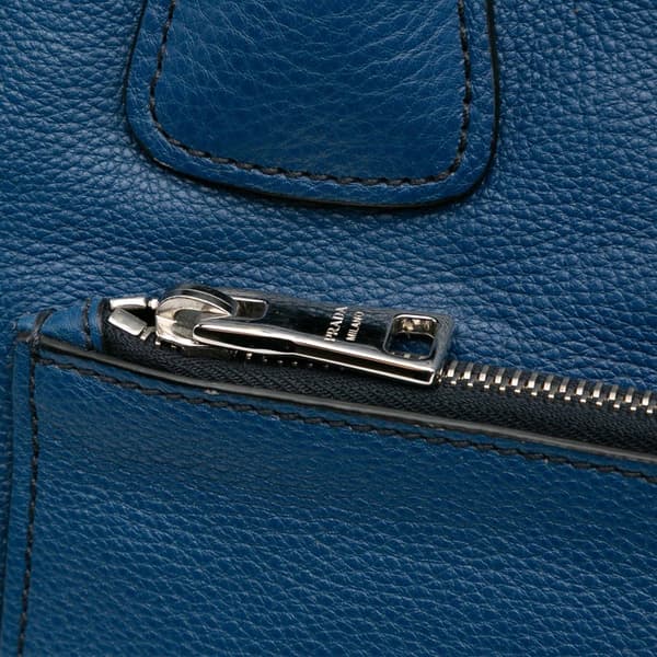 Pre-owned Prada Vitello Phenix Shopping Tote Blue