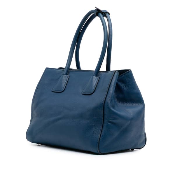 Pre-owned Prada Vitello Phenix Shopping Tote Blue
