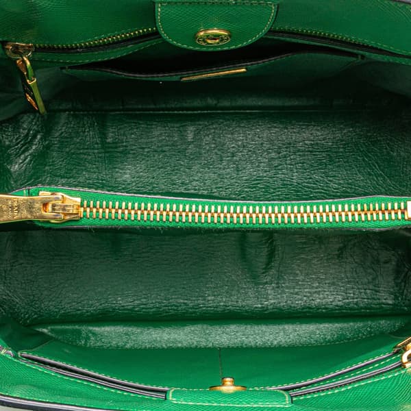 Pre-owned Prada Saffiano Cuir Dome Bag Green
