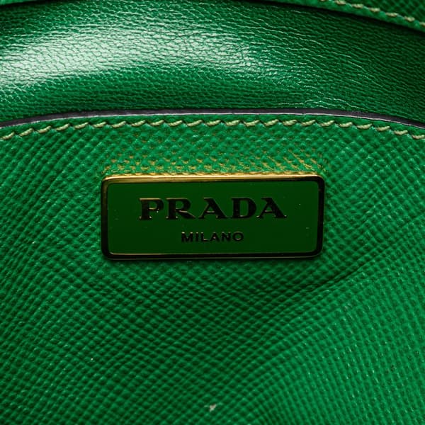 Pre-owned Prada Saffiano Cuir Dome Bag Green