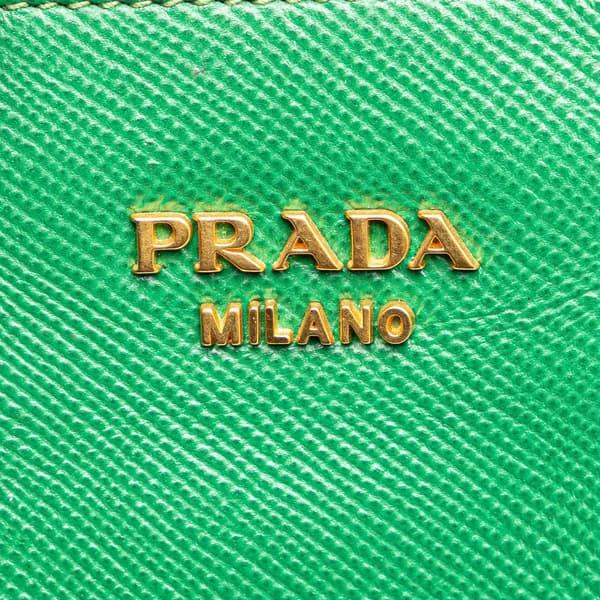 Pre-owned Prada Saffiano Cuir Dome Bag Green