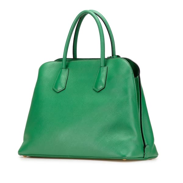 Pre-owned Prada Saffiano Cuir Dome Bag Green