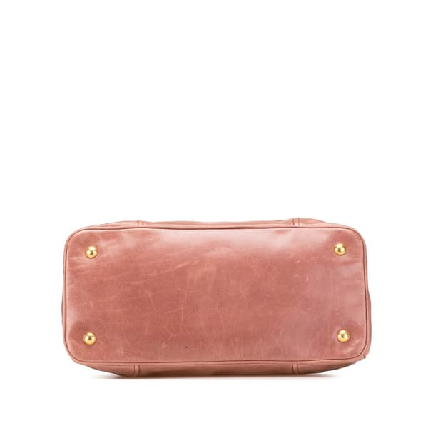 Pre-owned Prada Vitello Shine Satchel Pink