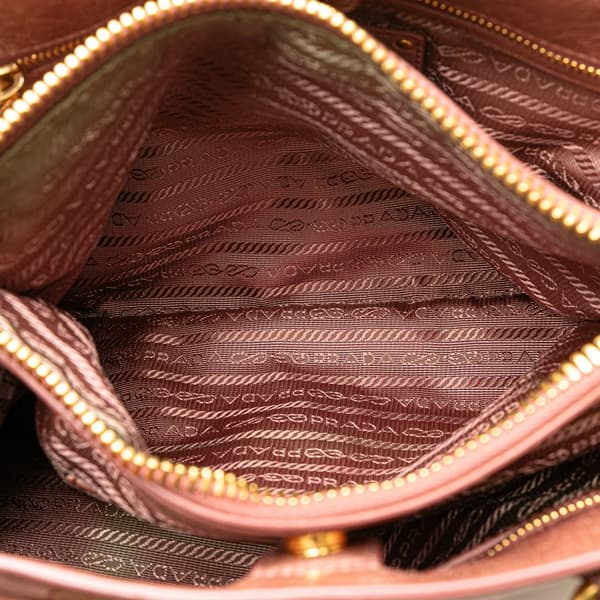 Pre-owned Prada Vitello Shine Satchel Pink
