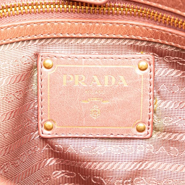 Pre-owned Prada Vitello Shine Satchel Pink