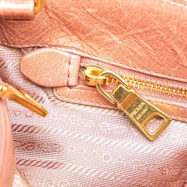Pre-owned Prada Vitello Shine Satchel Pink