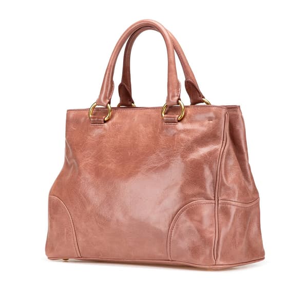 Pre-owned Prada Vitello Shine Satchel Pink