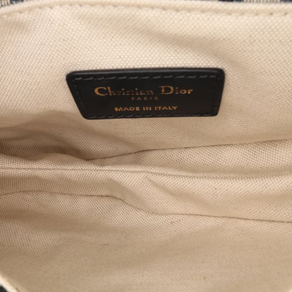 Pre-owned Dior Mini Oblique Canvas Saddle Bag Blue