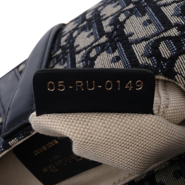 Pre-owned Dior Mini Oblique Canvas Saddle Bag Blue