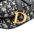 Miniatyrbild 6 av 9: Pre-owned Dior Mini Oblique Canvas Saddle Bag Blue