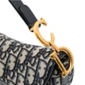 Miniatyrbild 7 av 9: Pre-owned Dior Mini Oblique Canvas Saddle Bag Blue