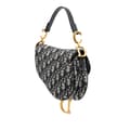 Miniatyrbild 2 av 9: Pre-owned Dior Mini Oblique Canvas Saddle Bag Blue